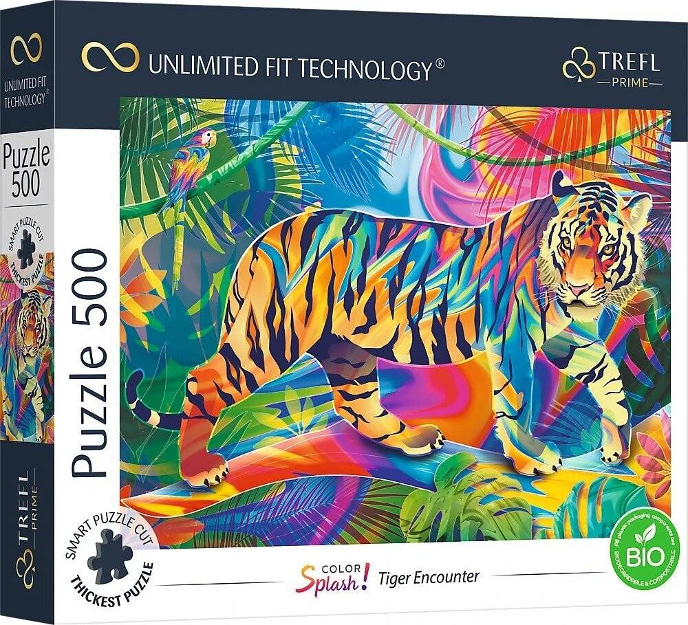 TREFL Puzzle UFT Color Splash: Begegnung mit dem Tiger 500 Teile