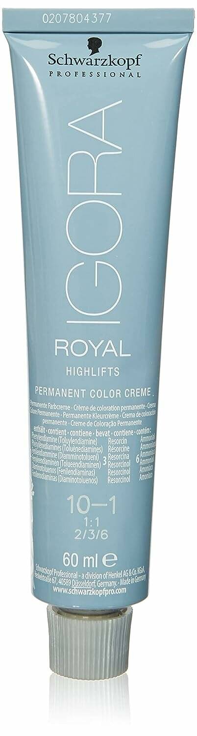 Dauerhafte Creme-Coloration Igora Royal Highlifts Schwarzkopf Nº 10-1 (60ml)