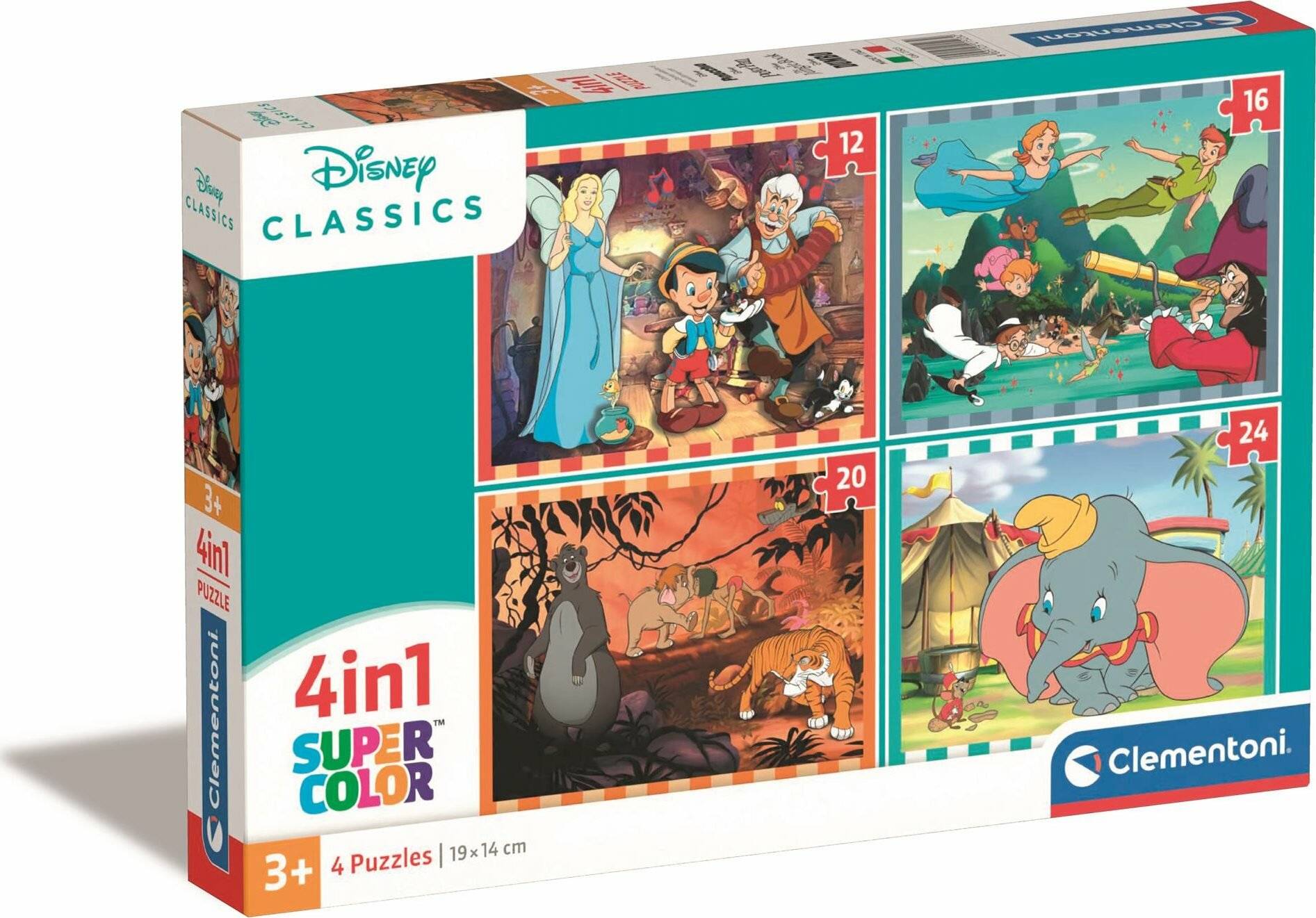 Supercolor 4 in 1 - Disney Classics (4 Puzzle (12-24 Teile))