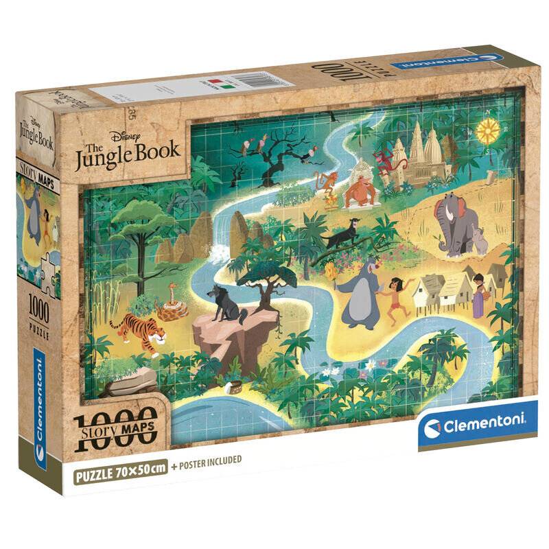 Clementoni - Story Maps Puzzle - Disney Dschungelbuch ( 1000 Teile) ( 39813)