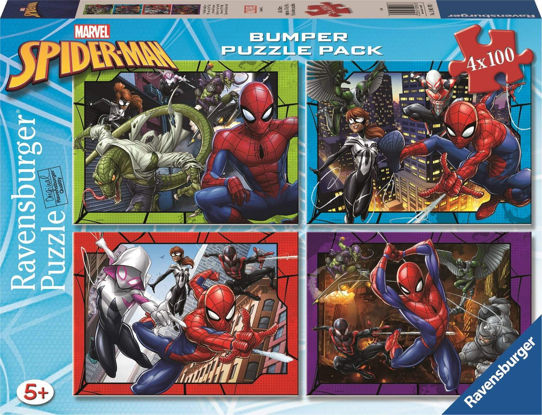 Puzzle 4x100 Stoß stange Pack - Spider-Man