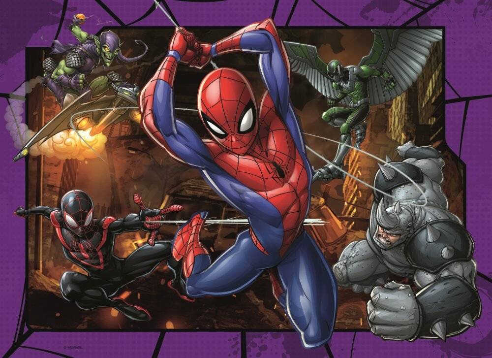 Puzzle 4x100 Stoß stange Pack - Spider-Man