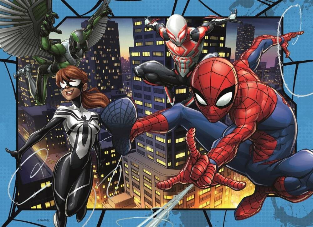 Puzzle 4x100 Stoß stange Pack - Spider-Man