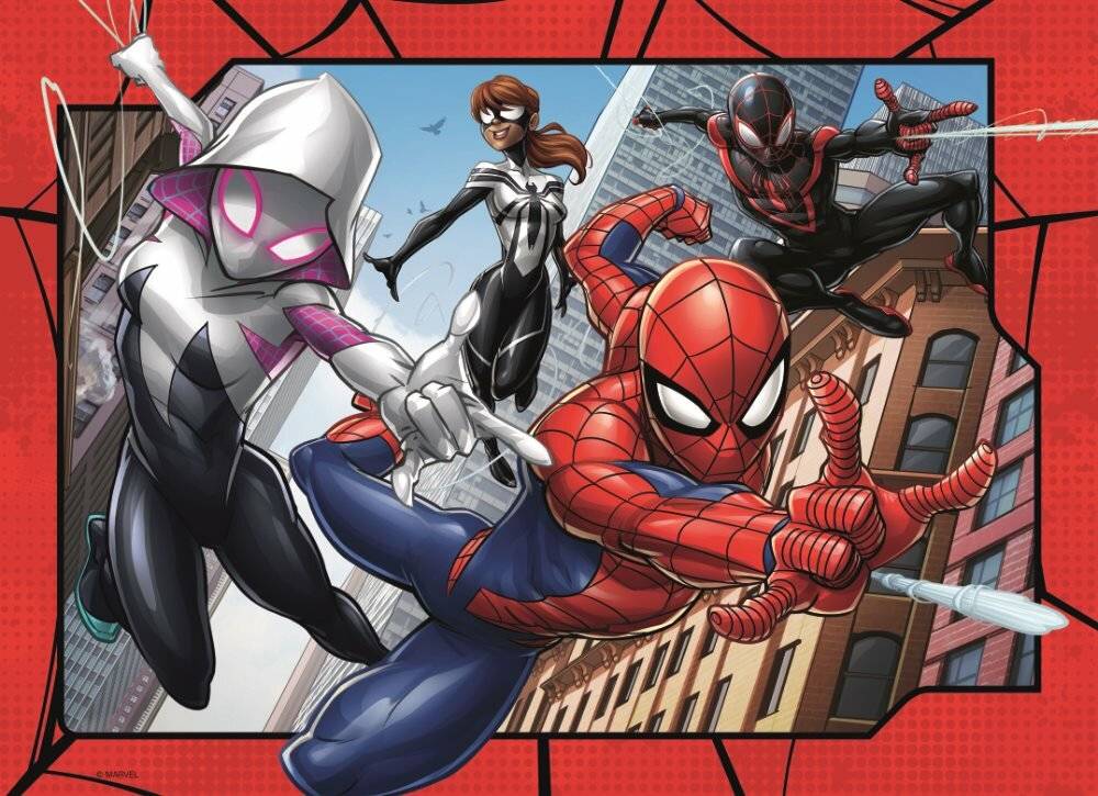 Puzzle 4x100 Stoß stange Pack - Spider-Man