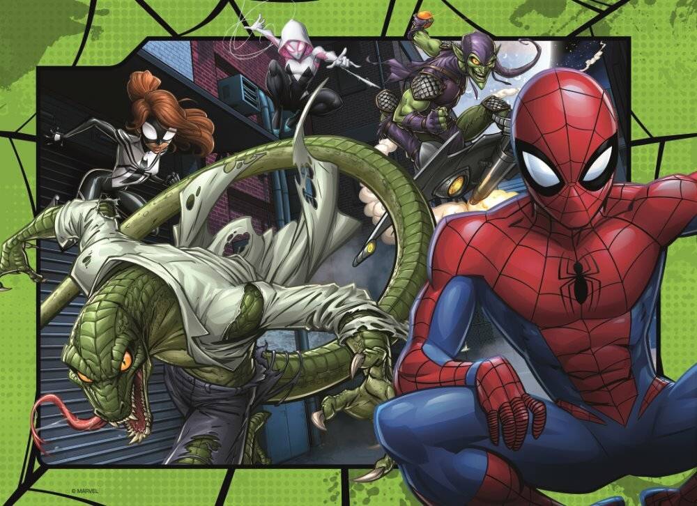 Puzzle 4x100 Stoß stange Pack - Spider-Man