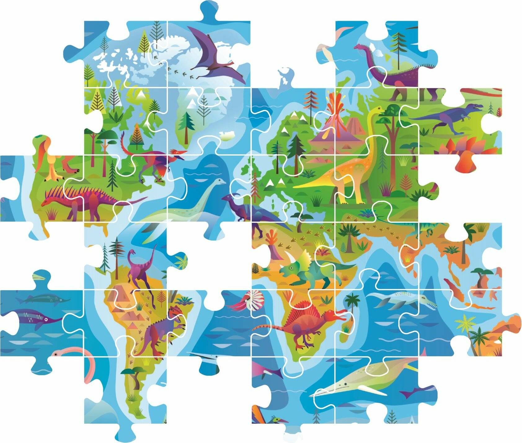 CLEMENTONI Puzzle Dinosaurier-Karte 180 Teile
