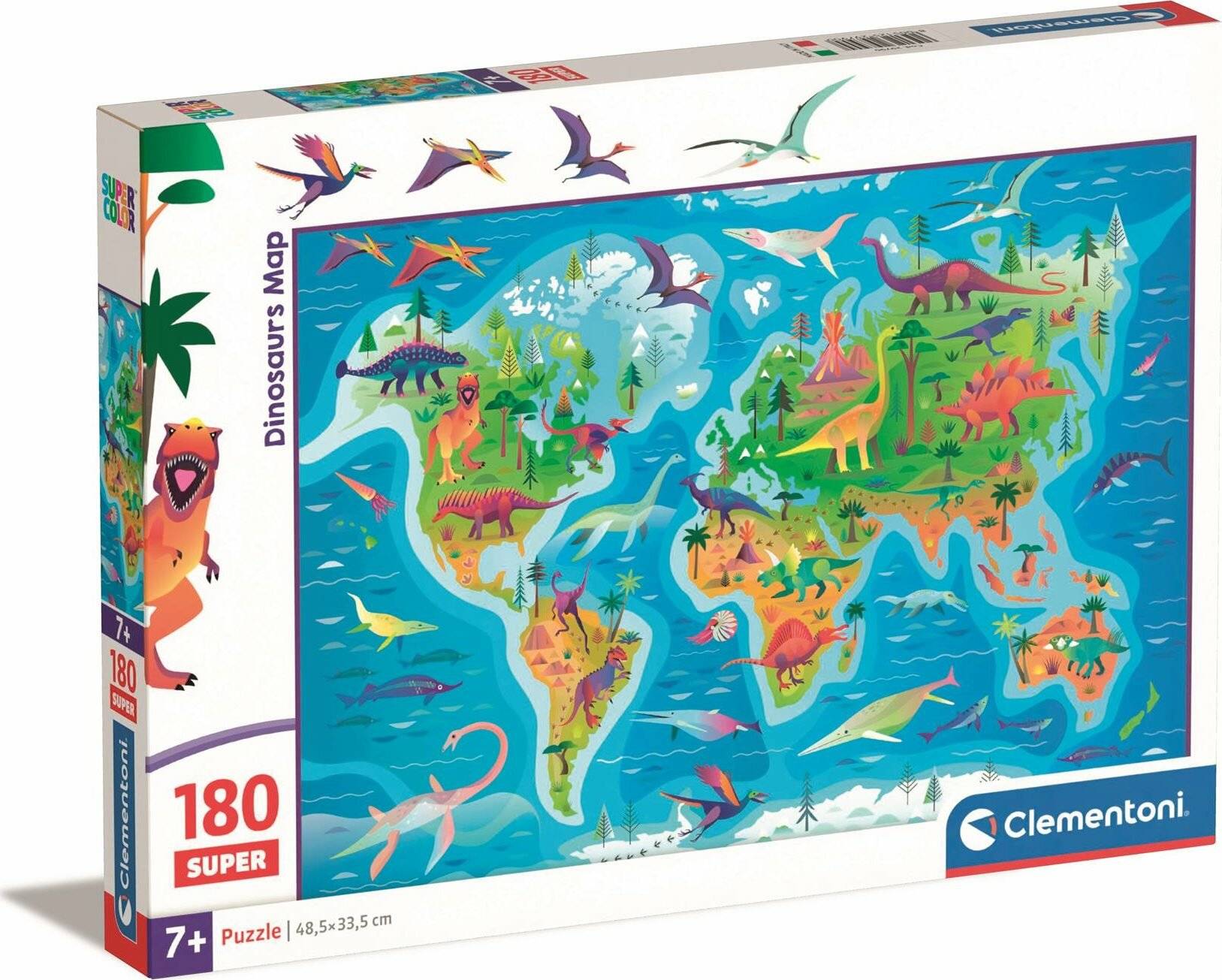 CLEMENTONI Puzzle Dinosaurier-Karte 180 Teile