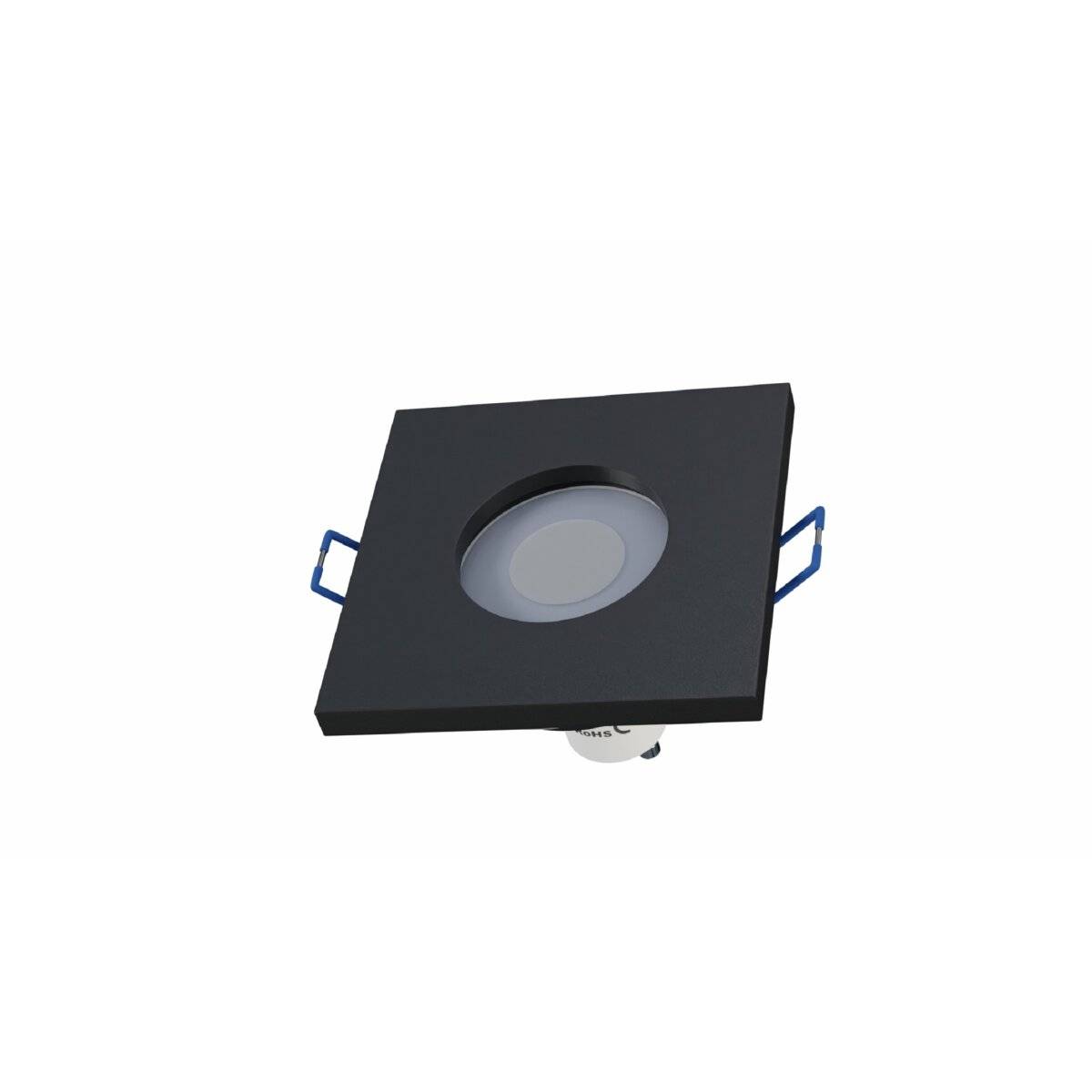 LED Labs BONA Deckenleuchte für GU10 Einbaurahmen quadratisch IP44 Ø 60 mm Bohrloch Schwarz