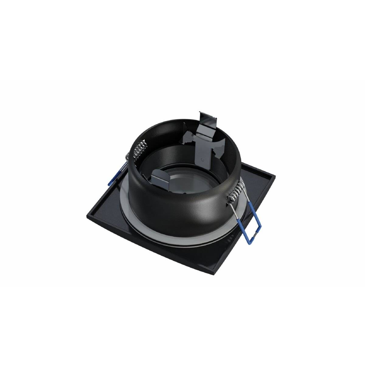 LED Labs XANA Deckenleuchte für GU10 Einbaurahmen quadratisch IP44 Ø 70 mm Bohrloch Schwarz