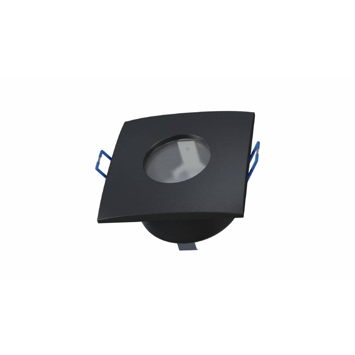 LED Labs XANA Deckenleuchte für GU10 Einbaurahmen quadratisch IP44 Ø 70 mm Bohrloch Schwarz