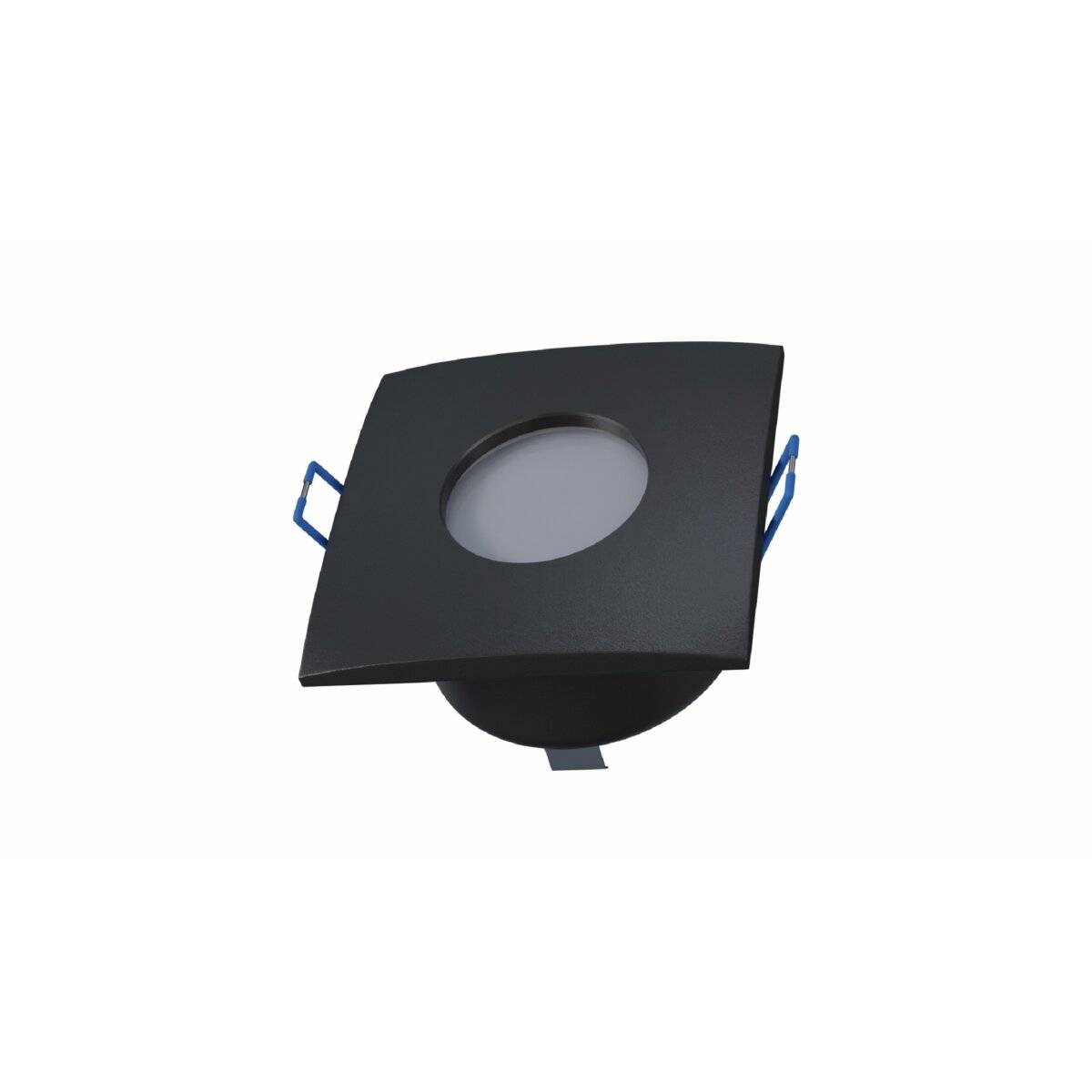 LED Labs XANA Deckenleuchte für GU10 Einbaurahmen quadratisch IP44 Ø 70 mm Bohrloch Schwarz