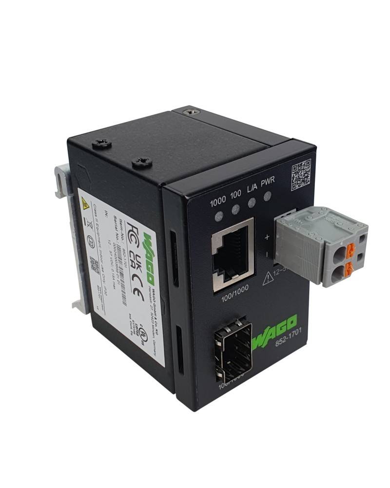 Ein schwarzes rechteckiges elektronisches Gerät mit der Bezeichnung 
