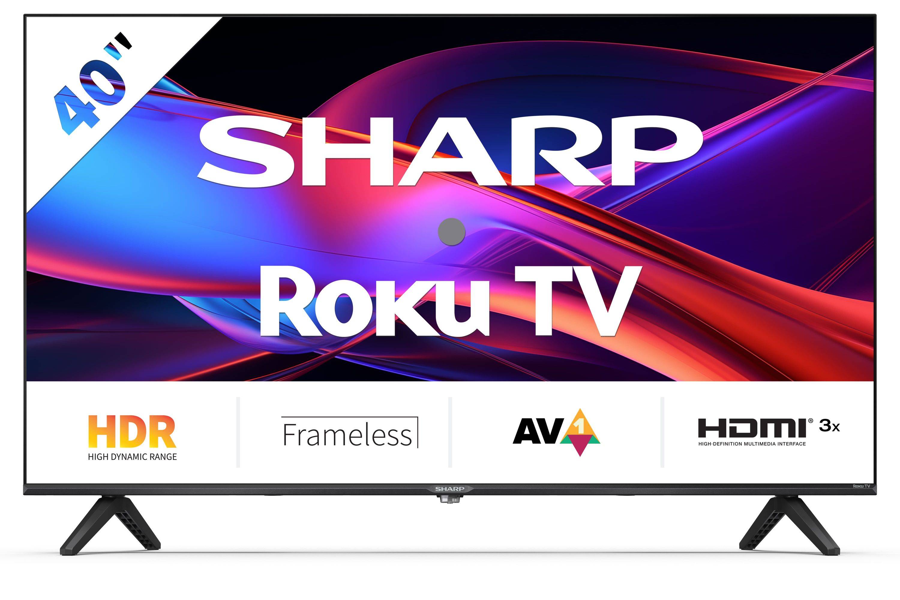 SHARP 40GD2225E – 40 Zoll Fernseher (101 cm) Full HD Roku TV– HDR10, Dreifach-Tuner DVB-T2/C/S2, 3x HDMI, USB, WLAN