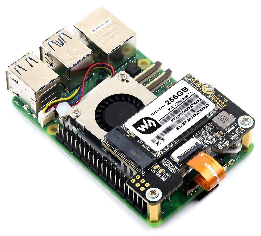 Waveshare PCIe to M.2 MINI Adapter für Raspberry Pi 5, NVMe, Gen2/Gen3, 2230/2242