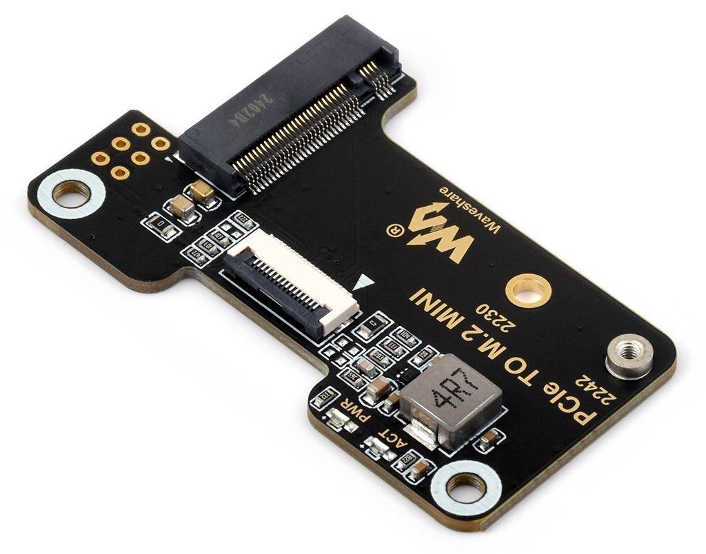 Waveshare PCIe to M.2 MINI Adapter für Raspberry Pi 5, NVMe, Gen2/Gen3, 2230/2242