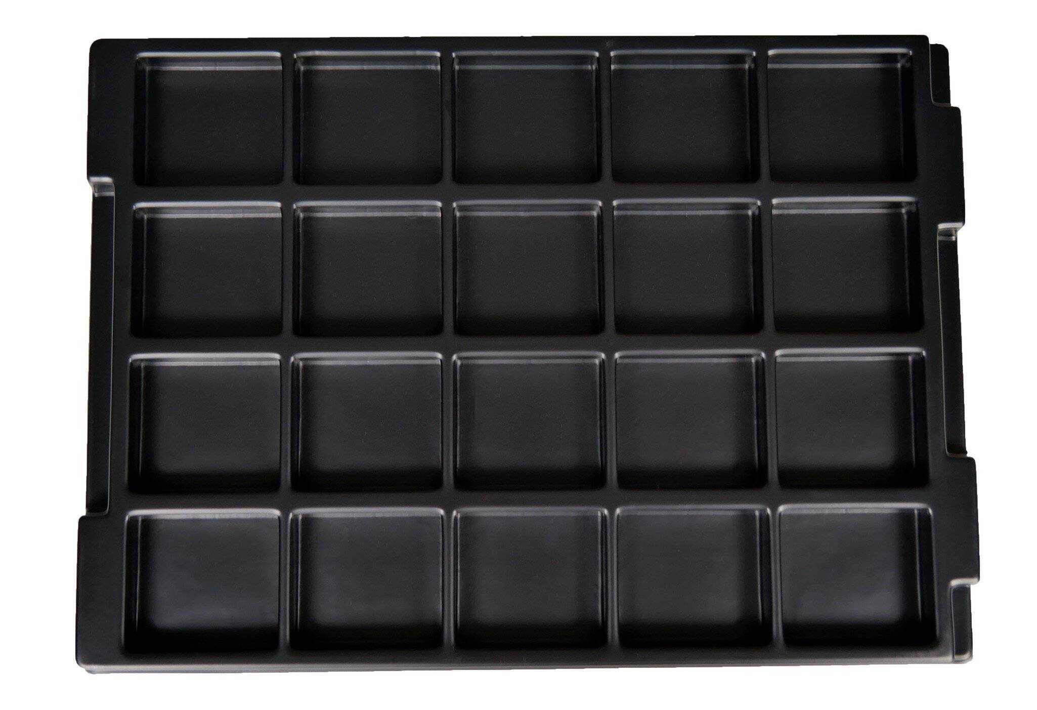 ESD Einlage für Eurokasten 1 und 2, 20 Vertiefungen, 355 x 253 x 20 mm