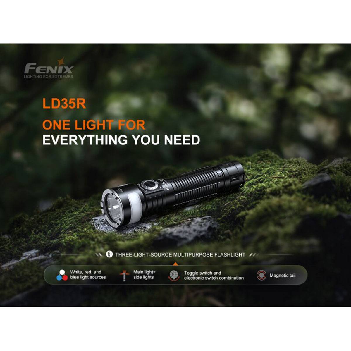 Fenix LD35R Taschenlampe mit farbigen LEDs 1800 Lumen - Schwarz