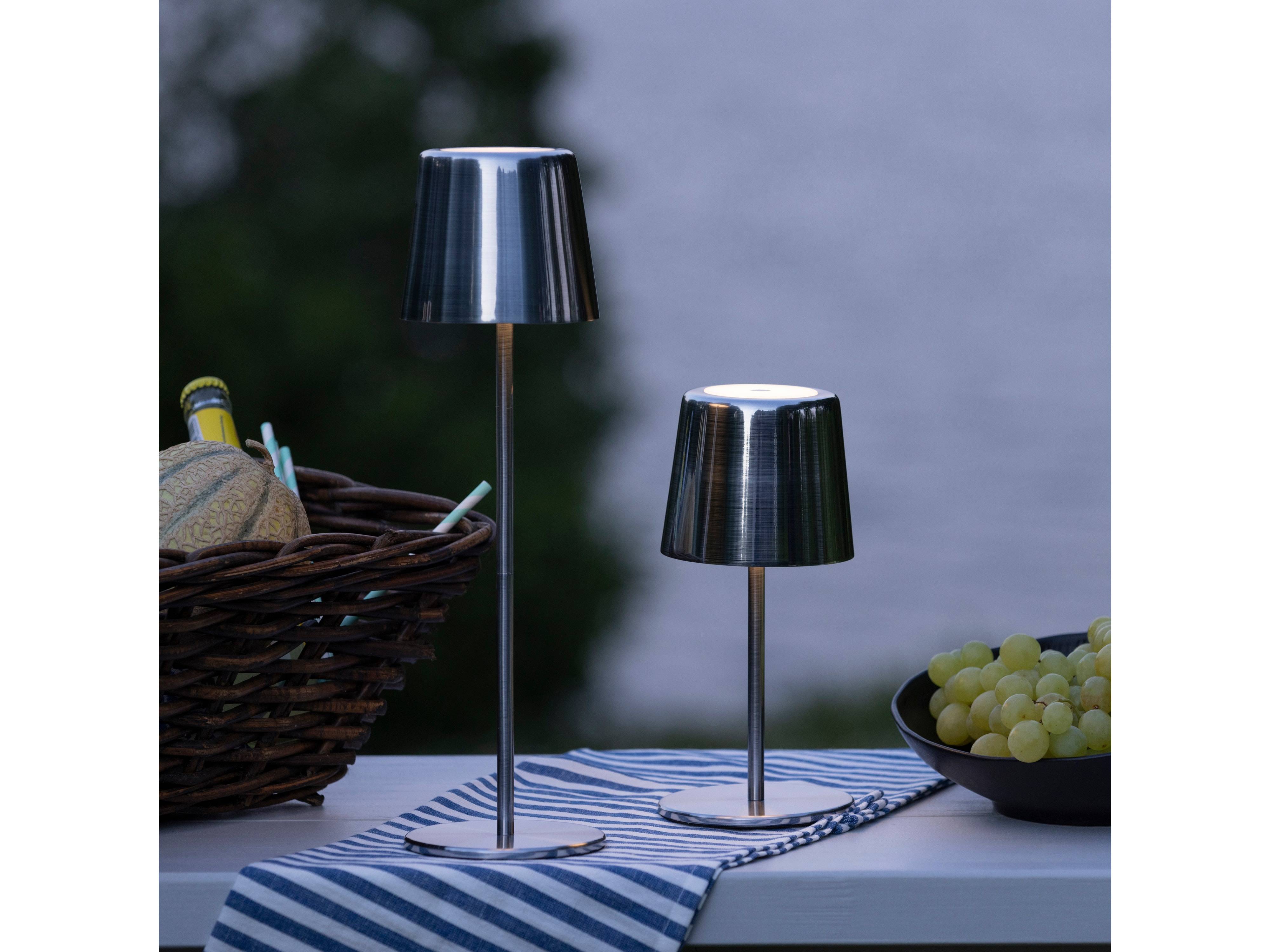 BRILLIANT LED-Akku-Tischleuchte Xaana, 4W, 300lm, CCT, nickel-matt