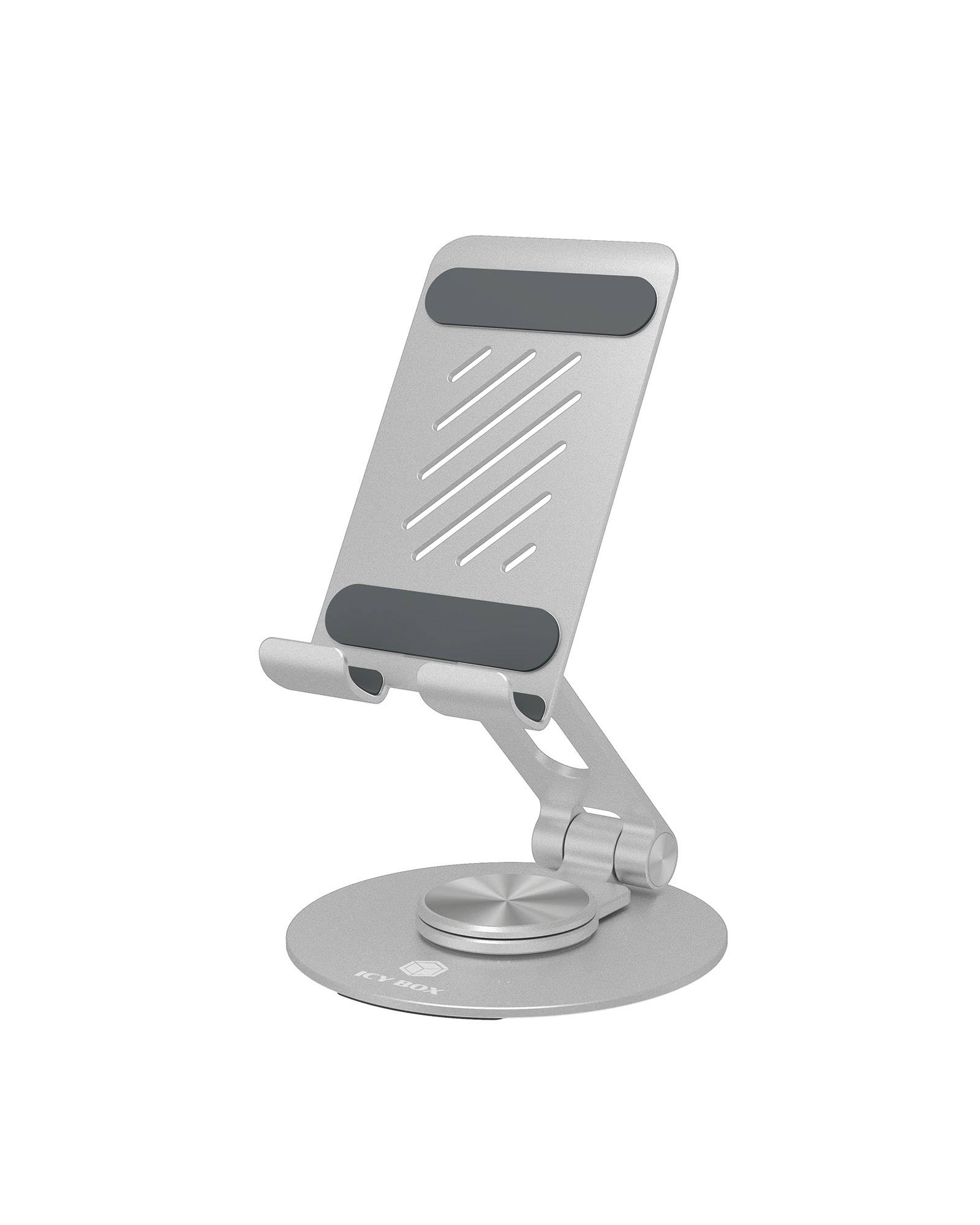 ICY BOX IB-TH201-R, Tablet & Smartphone Halter, rotierend, höhenverstellbar, Aluminium, für Tablets bis 12,9" (32,8 cm), Handy/Smartphone, Tablet/UM