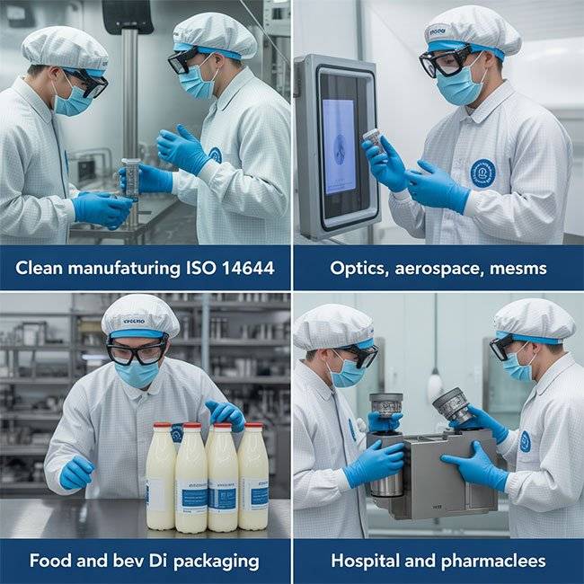 CEM DT-9880M Partikelzähler für die Industrie, mit Lufttemperatur- und Luftfeuchtigkeitsmessung. Datenexport und -analyse