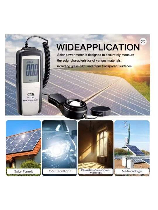 CEM DT-1307 Solar-Einstrahlungsmessgerät / Luxmeter 2000W/m2