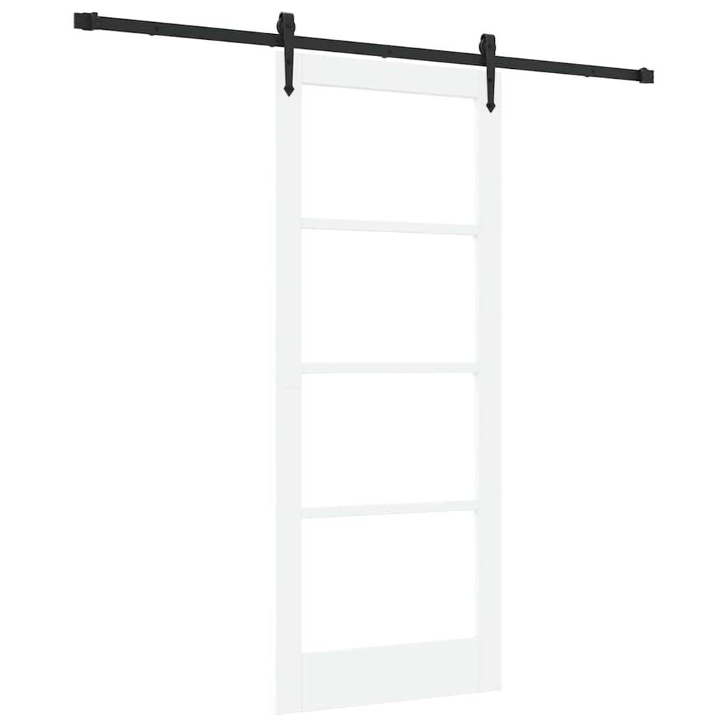 vidaXL Schiebetür ORKDAL Weiß 83 x 202 cm Massivholz Kiefer und Glas