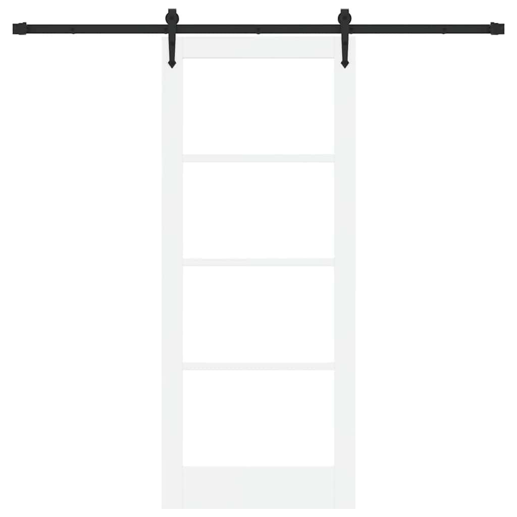 vidaXL Schiebetür ORKDAL Weiß 83 x 202 cm Massivholz Kiefer und Glas