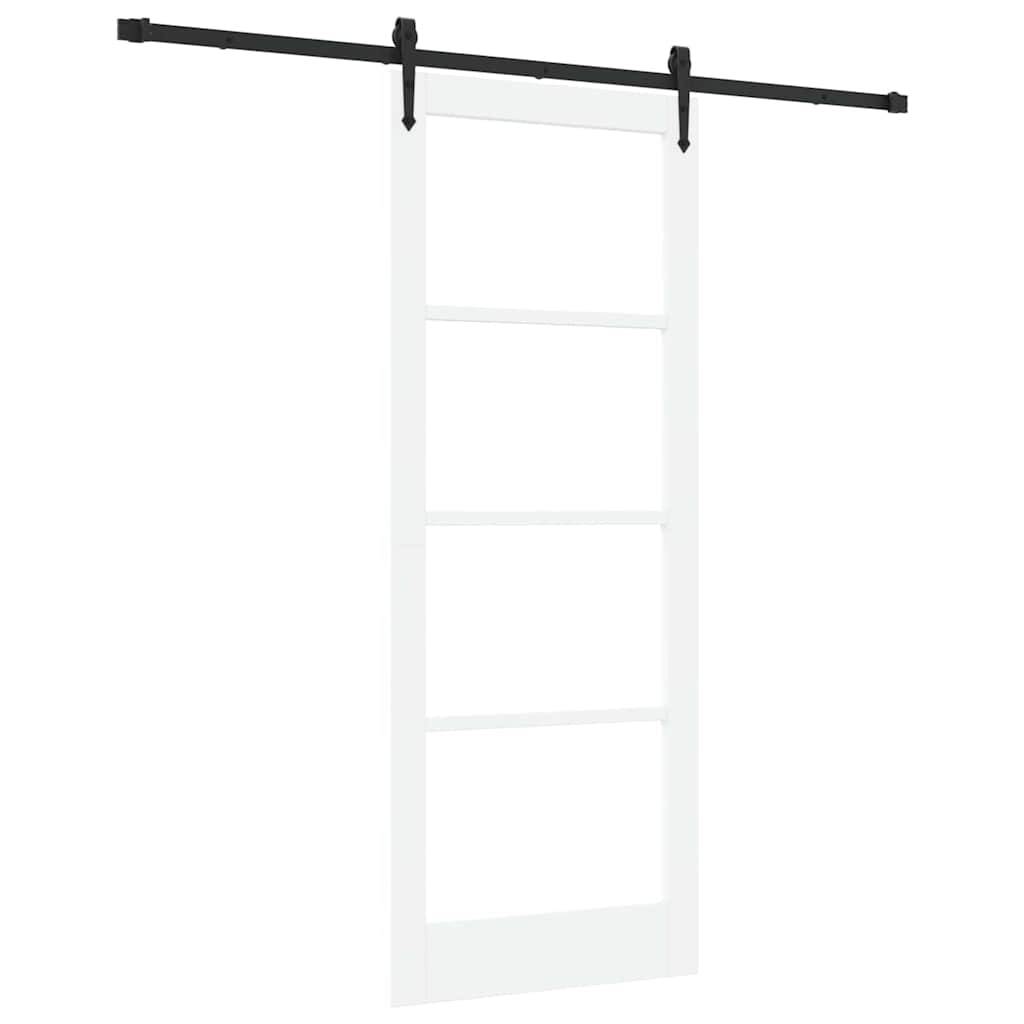 vidaXL Schiebetür ORKDAL Weiß 83 x 211 cm Massivholz Kiefer und Glas