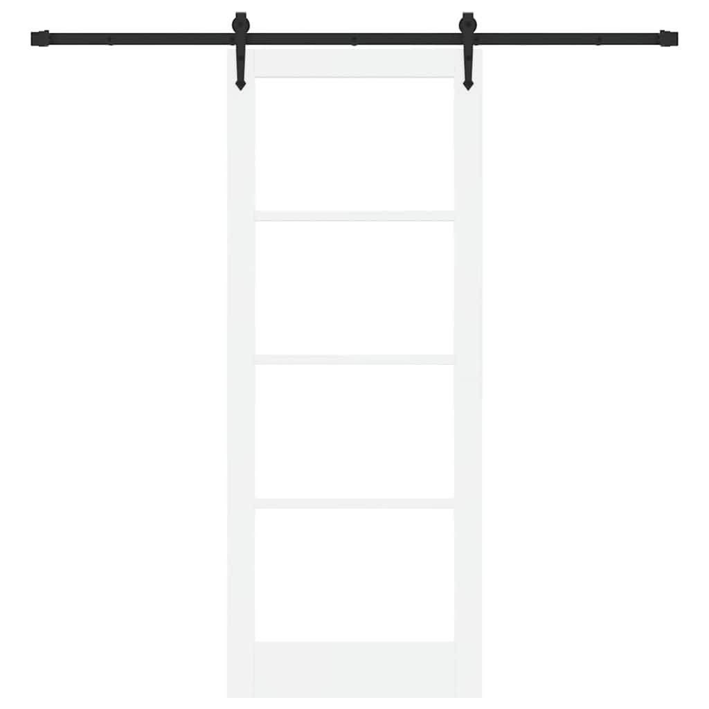vidaXL Schiebetür ORKDAL Weiß 83 x 211 cm Massivholz Kiefer und Glas
