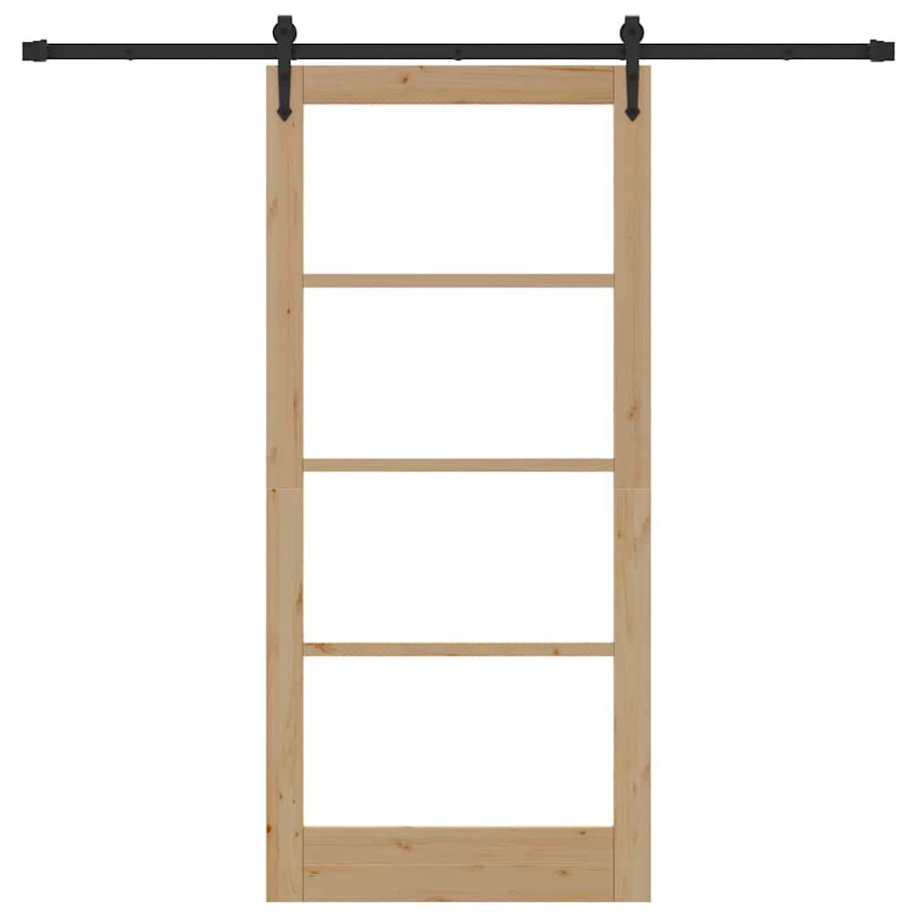 vidaXL Schiebetür ORKDAL Natur 93 x 202 cm Massivholz Kiefer und Glas