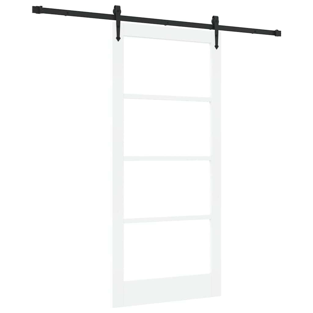 vidaXL Schiebetür ORKDAL Weiß 93 x 202 cm Holz und Metall