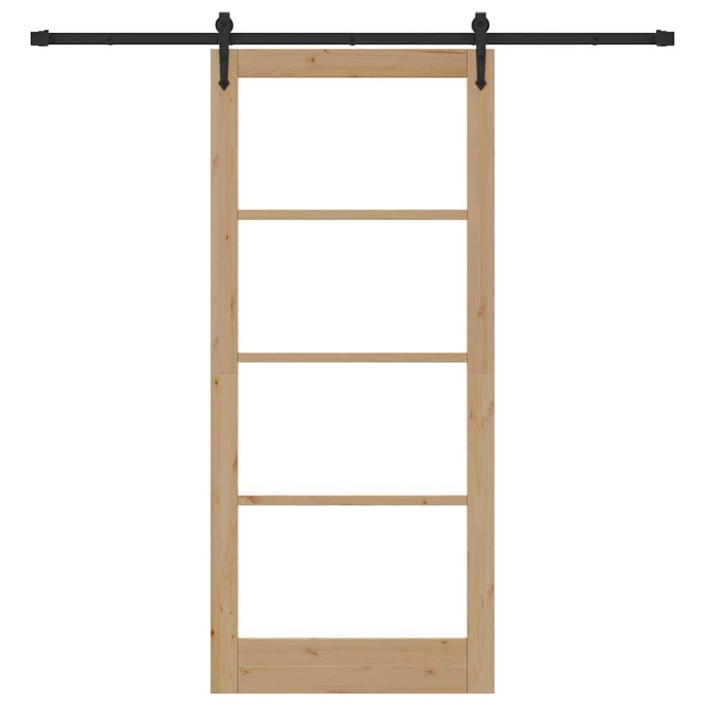 vidaXL Schiebetür ORKDAL Braun 93 x 211 cm Holz und Metall