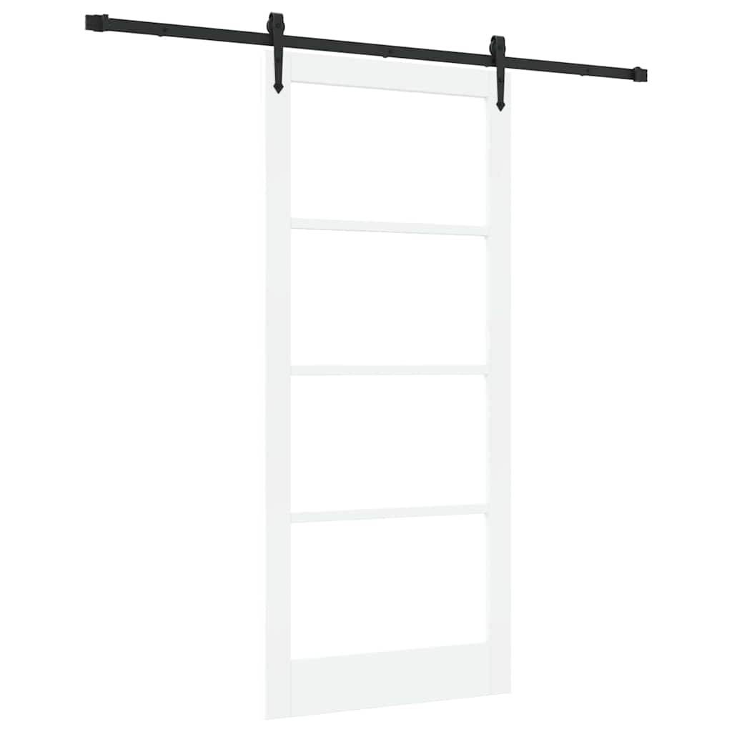 vidaXL Schiebetür ORKDAL Weiß 93 x 211 cm Holz und Metall