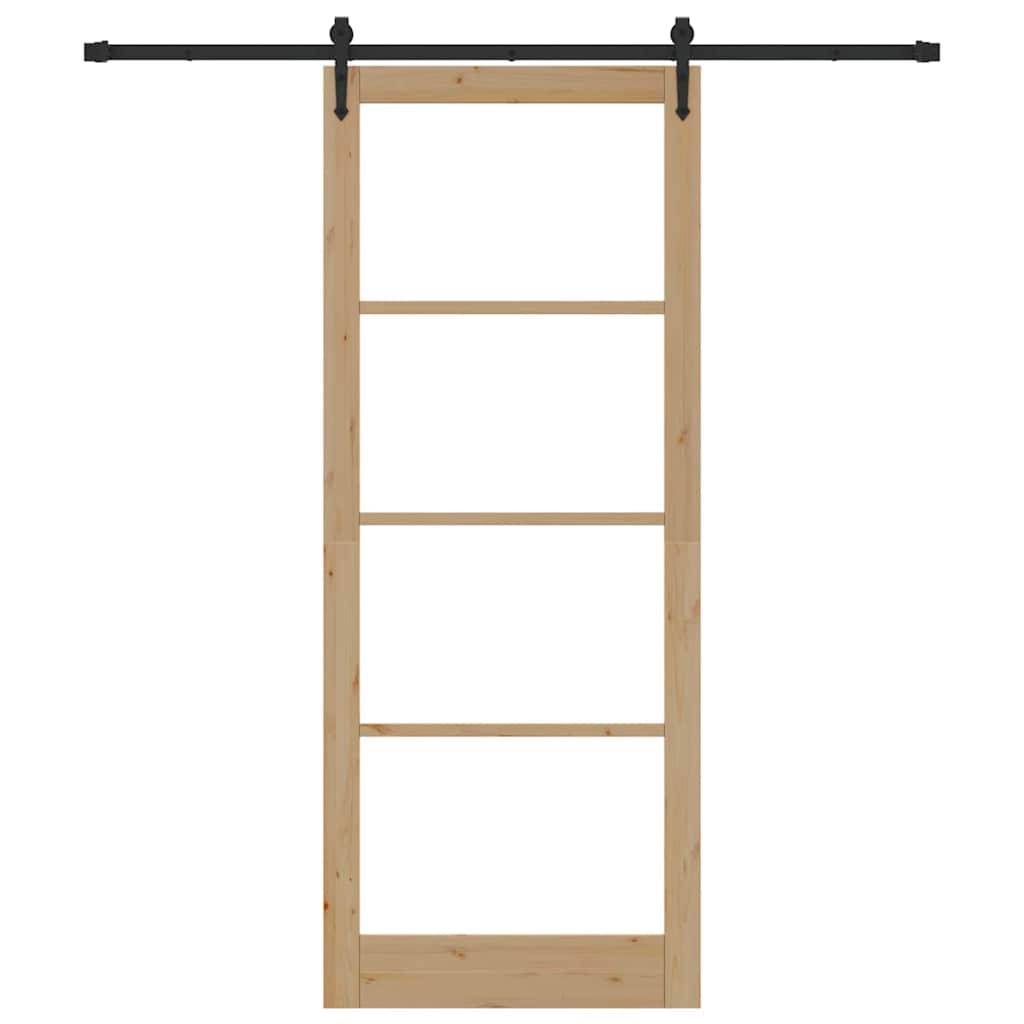 vidaXL Schiebetür ORKDAL Natur 93 x 232 cm Massivholz Kiefer und Glas