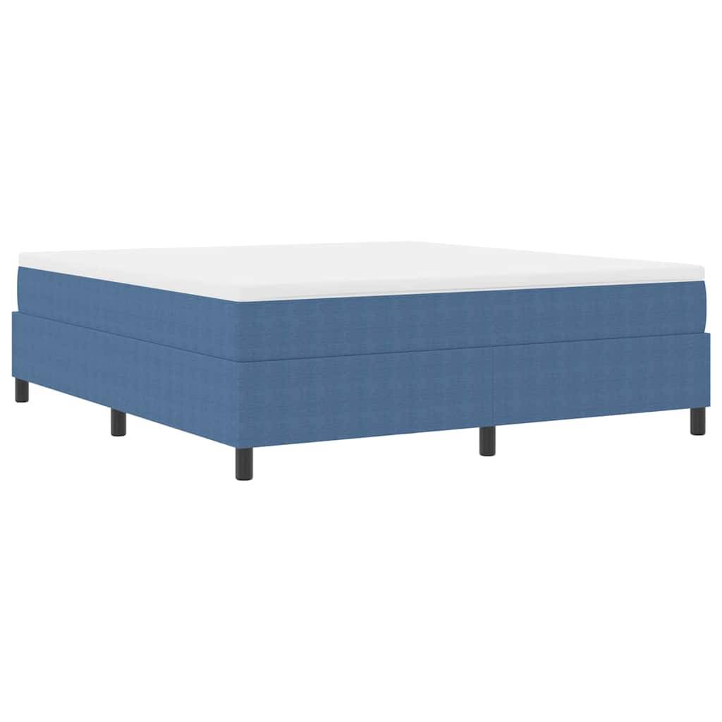 vidaXL Boxspringbett Blau und Weiß 180 x 200 cm Cordstoff