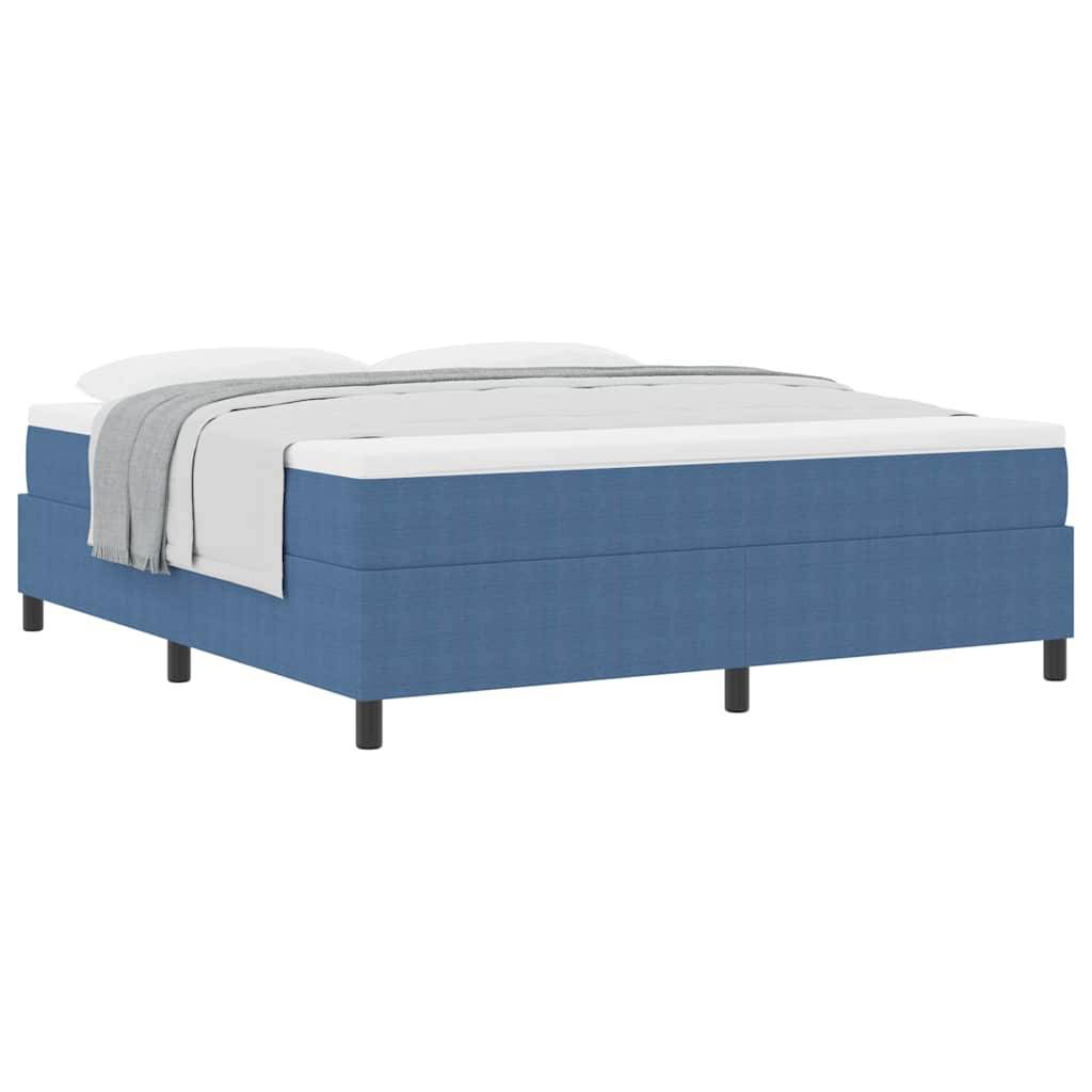 vidaXL Boxspringbett Blau und Weiß 180 x 200 cm Cordstoff