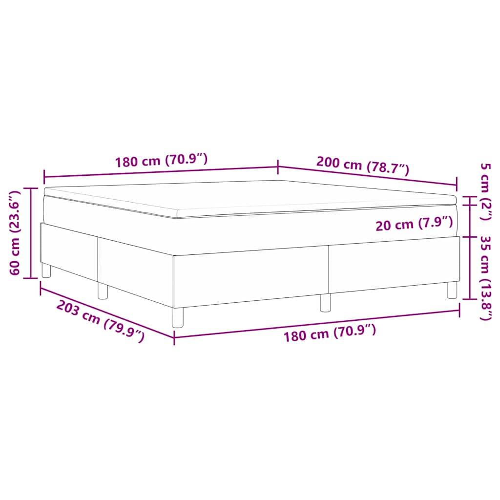 vidaXL Boxspringbett Blau und Weiß 180 x 200 cm Cordstoff
