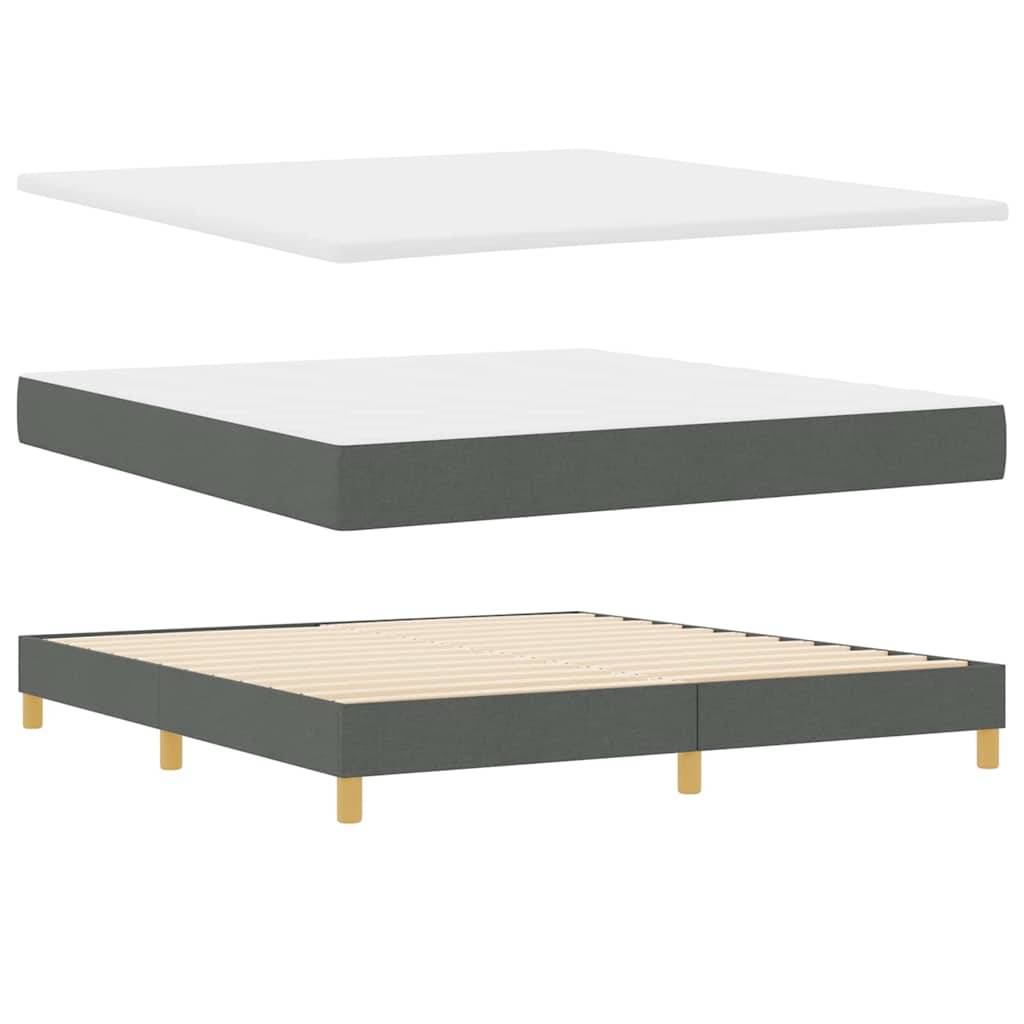 vidaXL Boxspringbett mit Matratze Dunkelgrau 200 x 180 cm Stoff