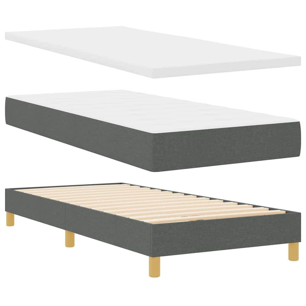 vidaXL Boxspringbett mit Matratze Dunkelgrau 200 x 100 cm Stoff