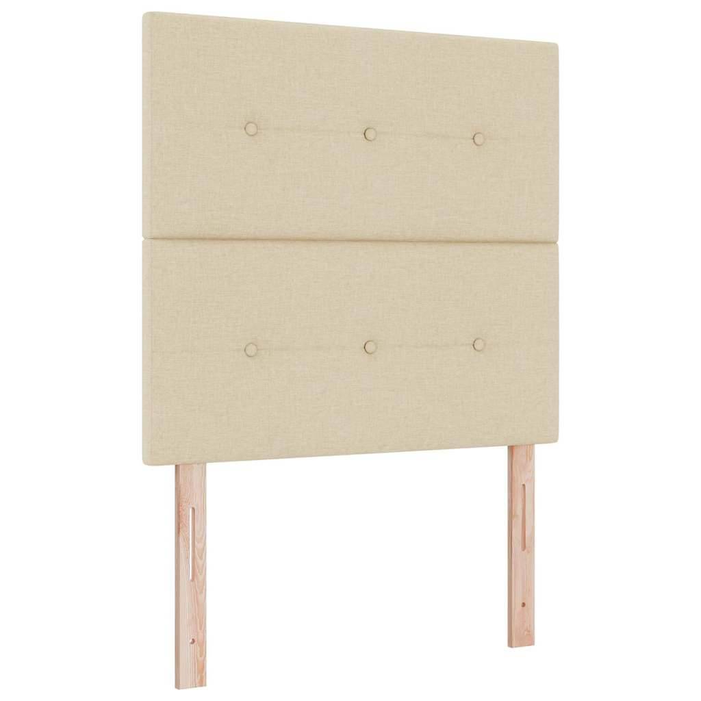 vidaXL LED Boxspringbett mit Matratze Creme 120 x 190 cm Stoff