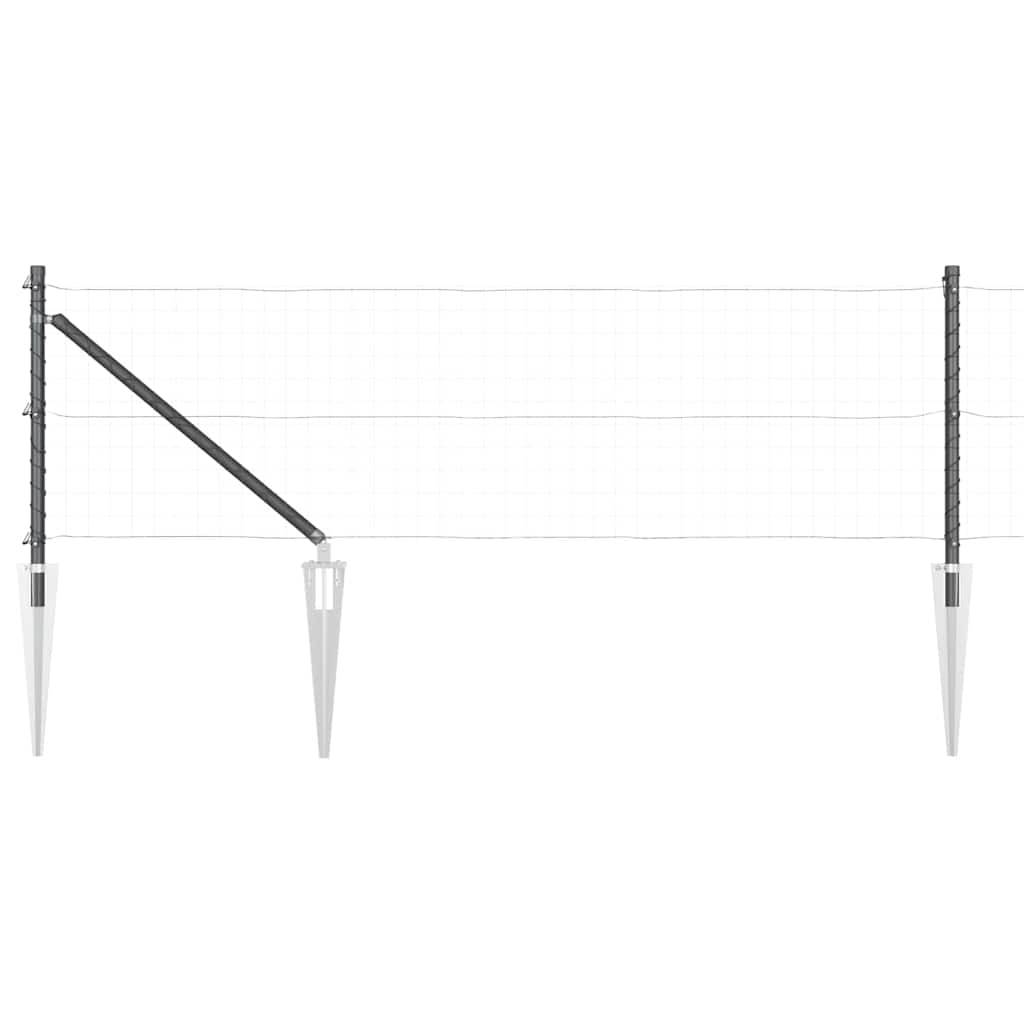 vidaXL Zaunpfosten 52 pcs Grau 3,2 x 3,2 x 145 cm