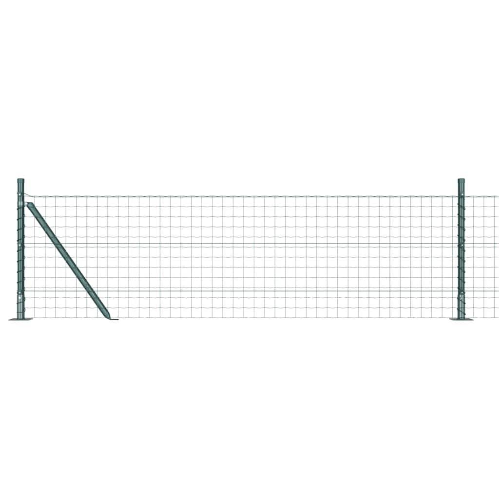 vidaXL Zaun mit Pfosten Grün 0,6 x 25 m Stahl und PVC