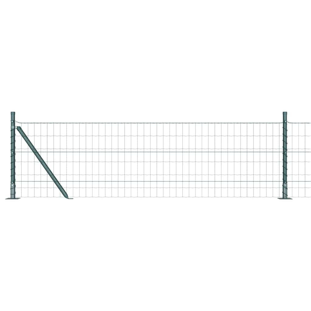 vidaXL Zaun mit Pfosten Grün 0,6 x 50 m Stahl und PVC