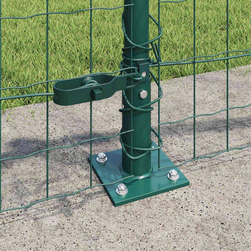 vidaXL Zaun mit Pfosten Grün 0,6 x 25 m Stahl und PVC