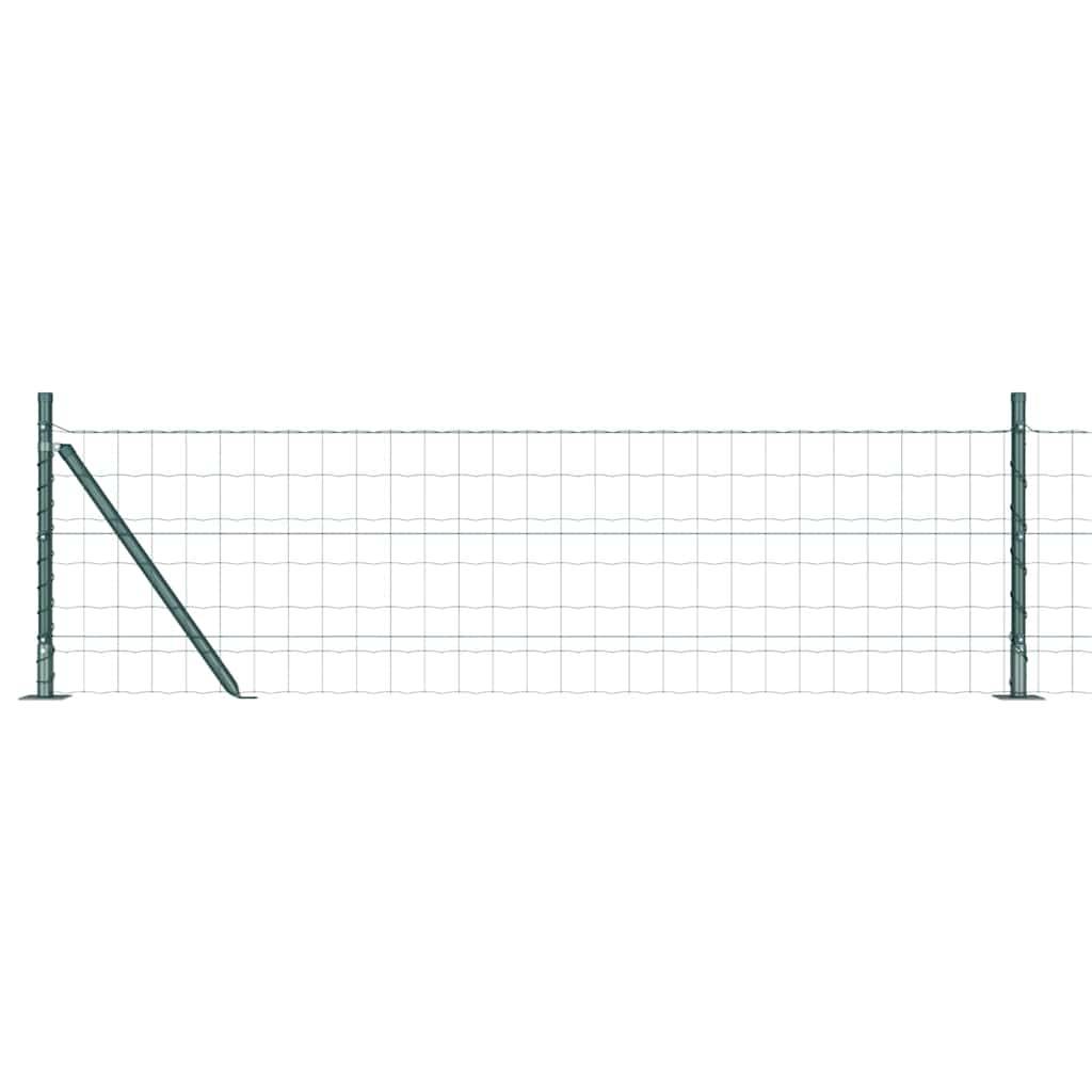 vidaXL Zaun mit Pfosten Grün 0,6 x 50 m Stahl und PVC