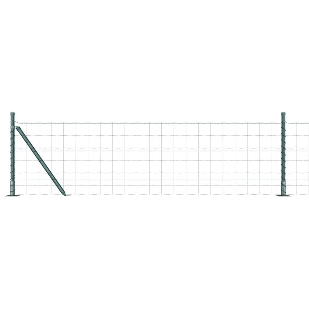 vidaXL Zaun mit Pfosten Grün 0,6 x 50 m Stahl und PVC