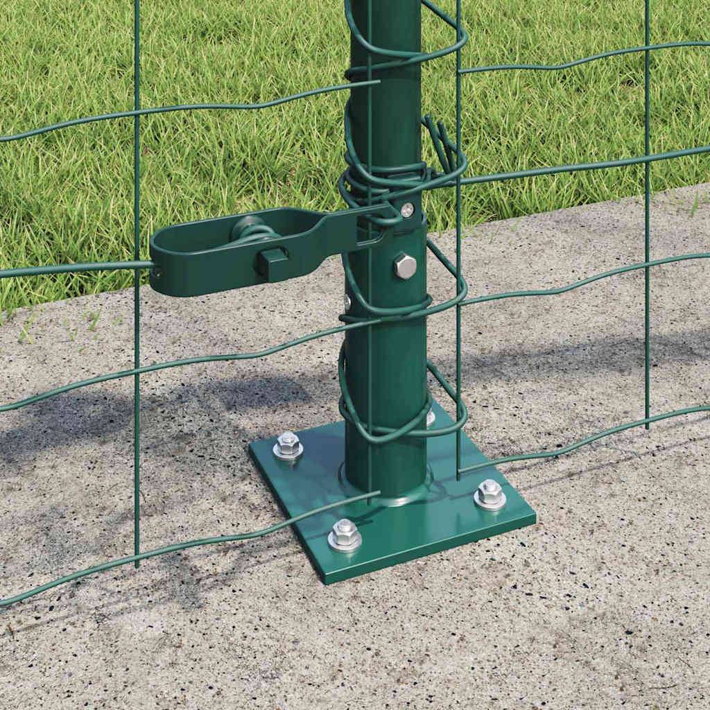 vidaXL Zaun mit Pfosten Grün 0,6 x 50 m Stahl und PVC