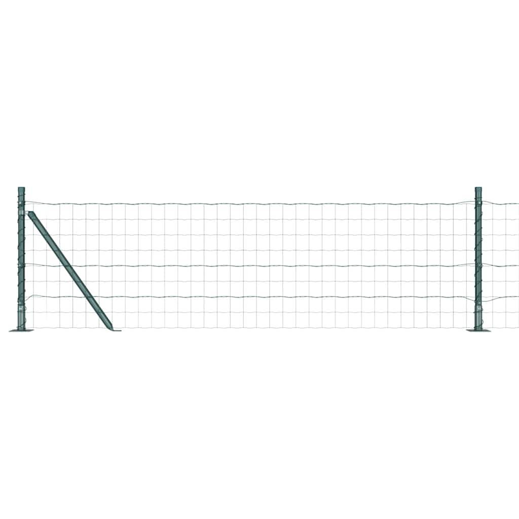 vidaXL Zaun mit Pfosten Grün 0,6 x 25 m Stahl und PVC