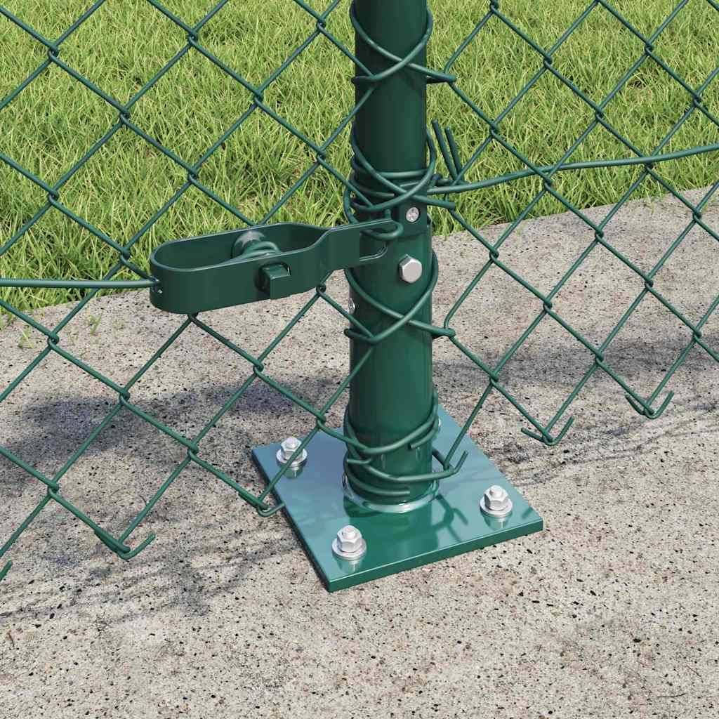 vidaXL Zaunpfosten Grün 25 x 0,6 m (40 x 40 mm Maschen) Stahl und PVC