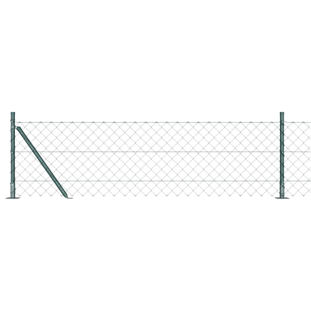 vidaXL Zaunpfosten Grün 25 x 0,6 m (60 x 60 mm Maschen) Stahl und PVC